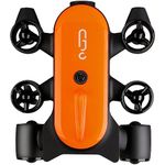 Camoro Underwater Drone T1 with 4K UHD Action Camera RC ROV Underwater Robot with Claw Real-time Steaming for Fishing Recording Adults (Orange 100m)