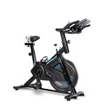 PowerMax Fitness Bs-150 Spin Exercise Bike For Home Use [10Kg Flywheel,Max User Weight 110Kg,Lcd Display,Belt Drive,3Pc Crank,Anti-Slip Pedal&Adjustable Seat] 1 Year Manufacturer Warranty,Black