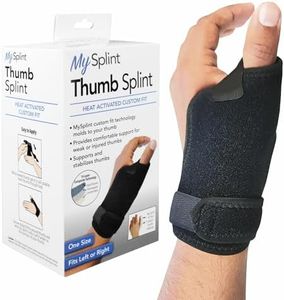 MySplint Custom-Fit Thumb Splint - Heat-Activated, Moldable Support for Thumb Pain, Arthritis, Tendonitis, and de Quervain's Syndrome - Ultra-Comfortable, Adjustable & Remoldable for Personalized Relief - One Size Fits All