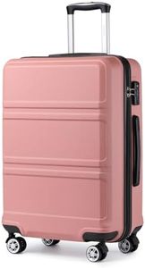 Kono Fashion Hand Luggage Lightweight ABS Hard Shell Trolley Travel Suitcase with 4 Wheels Cabin Carry-on Suitcases (20", Nude)