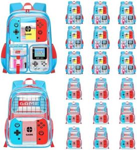 20 Pack Gamer Boys Clear Backpack Bulk - Kids Clear Bookbag for School