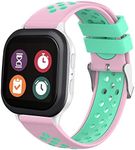 Watch Band, 20mm 22mm Quick Release Watch Band for Men and Women, Soft Silicone Watch Band with Air Holes (20mm, Pink-Teal)