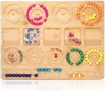 Coloch Bamboo Bead Board for Bracelet Making, Bead Design Tray Bead Mat Tray 14.5x11.2In All in Inches Bracelet Measurement Board for Necklace, Bracelets, Jewelry Making