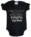 Dirty Fingers, Forget The Lullaby, Rock me to Heavy Metal, Baby Bodysuit, 0-3m, Black