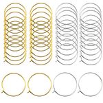 Baven 200 Pcs Wine Glass Charm Rings Wire Hoops Earring Hoops for DIY Jewellery, Wine Glass Markers (30 * 25mm)