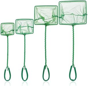 Tugaizi Aquarium Fish Net Fine Quick Catch Mesh Nylon Fishing Catch Nets with Plastic Handle - Green (3in, 4in,5in, 6in)
