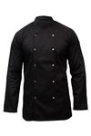 Perkin Black Chef Jackets Professioanl Chef Jacket (Long Sleeves, X-Large)