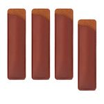 luzen 4Pcs PU Leather Pen Pouch Bag Empty Single Pen Sleeve Storage Case Holder Ballpoint Pen Pencil Gift Packaging Bag Pocket Protector for School Business Office Supplies, Brown
