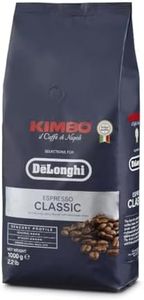 DeLonghi Kimbo Café en Grano Natural 1kg Espresso Classic para Moler y para Cafetera Superautomática - Café de Tueste Medio 35% Arábica y 65% Robusta - Intensidad 5/6, Aroma 4/6 y Sabor Intenso