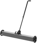 GARVEE Rolling Magnetic Sweeper, 36 Inch Magnetic Sweeper with Wheels and Adjustable Handle, Magnetic Pick Up Sweeper to Pick Up Nails with Quick Release Latch, 55-LBS Capacity (Grey, 36 Inch)