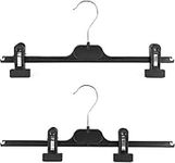 KAPCO Trouser Skirt Hangers Black Plastic Adjustable Clips 20 Pack (40 cm X 12.5 cm)