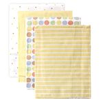 Luvable Friends 4-Pack Flannel Receiving Blankets, Yellow