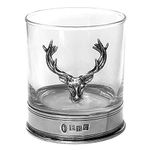 English Pewter Company Stag Head Whisky Glass Tumbler with Pewter Base [STAG104]