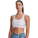 Under Armour womens Crossback Mid Impact Sports Bra , White (100)/Halo Gray , X-Large