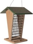 JCs Wildlife Green/Tan Whole Peanut Feeder with Peaked Roof