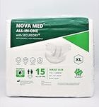 Novamed All in Ones Incontinence Pads, Incontinence Slips, Adult Nappies, Adult Diapers - 15 per Pack (X-Large) - 2880ml Absorbency - A British Brand