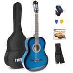MAX SoloArt Blue Starter Acoustic Guitar Package, Beginner Kit with Accessories and 6 Months Online Lessons, Ideal Starter Acoustic Guitar Set for New Players