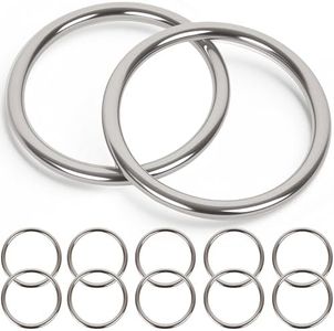 ZUSFUL 1.97 inch Metal O Rings,Stainless Steel Round Ring Buckles 3/16" Wire Diameter,metal rings for crafts,Solid Welded Loop (32, ID3/16*D1.97(50mm))