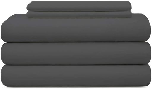 Cotton Bed Sheets 5 Piece Split Set 400 Thread Count 100% Extra Long Staple Luxurious & Hypoallergenic Bedding Hotel & Home Collection Deep Pocket 10-18 inches (Split King, Dark Grey Solid)