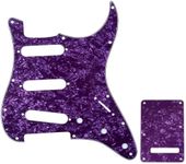 Musiclily SSS 11 Holes Strat Electric Guitar Pickugard and BackPlate Set for Fender US/Mexico Made Standard Stratocaster Modern Style Guitar Parts,4Ply Pearl Purple