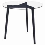 vidaXL Dining Table Tempered Glass Top with Iron Legs