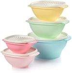 Tupperware Heritage Collection 10 Piece Food Storage Container Set in Vintage Colors - Dishwasher Safe & BPA Free - (5 Bowls + 5 Lids)