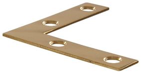 The Hillman Group 851101 2" Solid Brass Flat Corner Iron - Bright Brass Finish 4-Pack