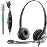 Wantek Corded Telephone Headset Mono w/Noise Canceling Mic for ShoreTel Plantronics Polycom Zultys Toshiba NEC Dterm Nortel Norstar Meridian Siemens ROLM Packet8 Landline Deskphones(F600S2)