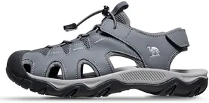 CAMEL CROWN Men's Hiking Sandals Anti-Slipping Athletic Water Shoes with Arch Support Closed Toe Outdoor Summer Camping Sandal for Beach Dark Grey