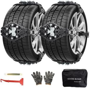 GOHHME 8PCS catene da neve, Catene da Neve per Auto, Nuove Catene per Auto Antiscivolo Catene per Pneumatici da Neve di Emergenza Antiscivolo Trazione Regolabili per Camion SUV Auto