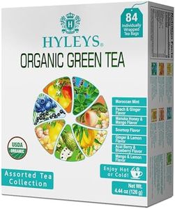 Hyleys Organic Green Tea 7 Assorted Flavors - 84 Tea Bags