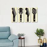 Creative Arts n Frames 4x13inch Wooden Wall Decor Art, Self Adhesive Wall Interior Design Decorative items for Living Room, Office, Drawing Room, Bedroom (Guitar 4 set of 4ps 4x13inch Wall Decor)