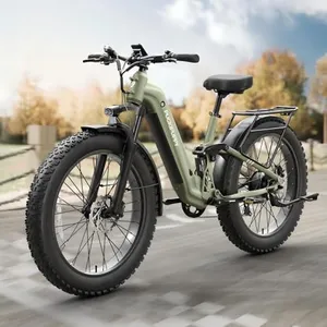 PUCKIPUPPY Electric Bike for Adults 960W, 48V 20AH Battery Adult Electric Bicycles, 26" Fat Tire Full Suspension Step-Thru Ebike, 28MPH Mountain Ebike, 7 Speed, 80Miles Range-Boxer ST