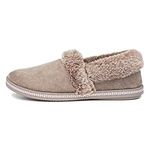 Skechers Women's Cozy Campfire - Team Toasty Low Top Slippers, Beige Dark Taupe Microfiber Suede Faux Fur Line Dktp, 7 UK