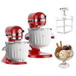 TPGSING Ice Cream Maker Attachment for KitchenAid Stand Mixer, Compatible with 4.5Qt and Larger Stand or Tilt Mixers, 2 QT Frozen Yogurt Gelato & Sorbet Ice Cream Bowl for Kitchenaid Mixer Attachments