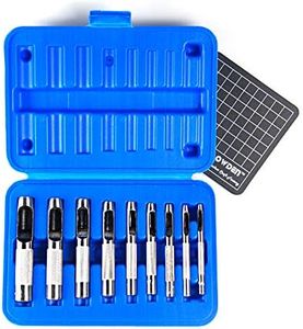 OWDEN 9 Pieces Hollow Punch Set (1/8"-1/2") with A Free Cutting MAT, Leather Hole Punch Set