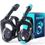 Greatever G2 Snorkeling Gear for Adults 2PCS, Full Face Snorkel Mask with Dry Top Snorkel,Anti-Leak & Anti-Fog Snorkel Mask Adult,Foldable Snorkeling Mask with Camera Mount mesh Bag
