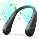 Anveltech Portable Neck Fan, Hands Free Bladeless Fan, Cooling Personal Fan,3 Speeds Adjustment,Air Outlet, Headphone Design, Rechargeable, USB Powered Neck Fan for Outdoor Indoor (black)