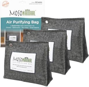 Moso Natural Air Purifying Bag 300g (3 Pack). A Scent Free Odour Eliminator for Closets, Bathrooms, Laundry Rooms, Pet Areas. Premium Moso Bamboo Charcoal Odour Absorber. Freestanding Design.