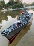 23.6" Inch Remote Controlled Warship Battleship10km/h 4WD 2.4G RC Controlled Ship 1:390 Scale On Water Lakes Pools Exhibits Models