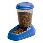 Ferplast Dry food dispenser for dogs and cats 3 Liter ZENITH Practical pet feeder food dispenser biscuits for animals, Transparent tank with lid, Non-slip bottom, 20,2 x 29,2 x h 28,8 cm Blue