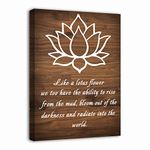 LZIMU Lotus Flower Canvas Wall Art Inspirational Quotes Poster Spa Picture Prints Wall Decor for Yoga Meditation Spiritual Room Decor (Lotus Flower-2, 12"x18" (30x45cm))