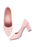 TRYME Versatile Gorgeous Heel Bellies Women's Fashion Pointed Block Heel Pump Shoes for Party and Formal Occasions