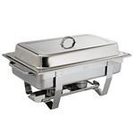 Olympia Milan Chafing Stainless Steel Food Warmer Set 1/1 GN / 9 Litre, Silver - Includes Heat-Insulating Lid, Water Pan, Food Pan, Frame, Fuel Holder - Commercial & Home Use, K409