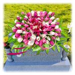 FLOWERIA Cemetery Saddles for Headstones Artificial Memorial Tulip Flowers for Cemetery Grave Decoration