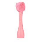 SYGA Face Cleasing Brush Silicone Face Scrubber Exfoliating Wash Brush Dual Face With Flexible Spatula Nose Cleaning Cream Applicator Mask Collector Great for Face Clean Care and Make Up- Pink