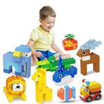 205 PCS Animal Building Blocks Toys - Party Favors for Kids - STEM Large Building Bricks Toys - Classic Big Building Blocks Set - Compatible with LEGO DUPLO Blocks for toddlers,Kids 3,4,5,6,7,8+