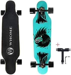 WHOME Longboard Skateboard - 31" Small Long Boards for Adults/Kids Teenagers/Girls Beginners/Boys Pro Cruiser Dancing Longboards with T-Tool (Cold Crow)