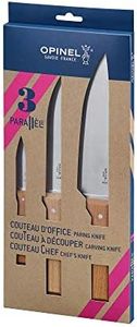 Opinel - Coffret Trio Parallèle, 1 Couteau de Chef N°118, 1 Couteau à Découper N°120 , 1 Couteau d’Office N°126 - Acier Inox, Bois de Hêtre - Garantie à Vie