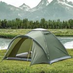 Wudyfei 3-4 People Tent with Porch, Dome Tent with Sewn-in Groundsheet PU5000mm Waterproof Windproof Easy Set up Lightweight Outdoor Family Tent for Camping, Hiking, Backpacking, Traveling, Trekking